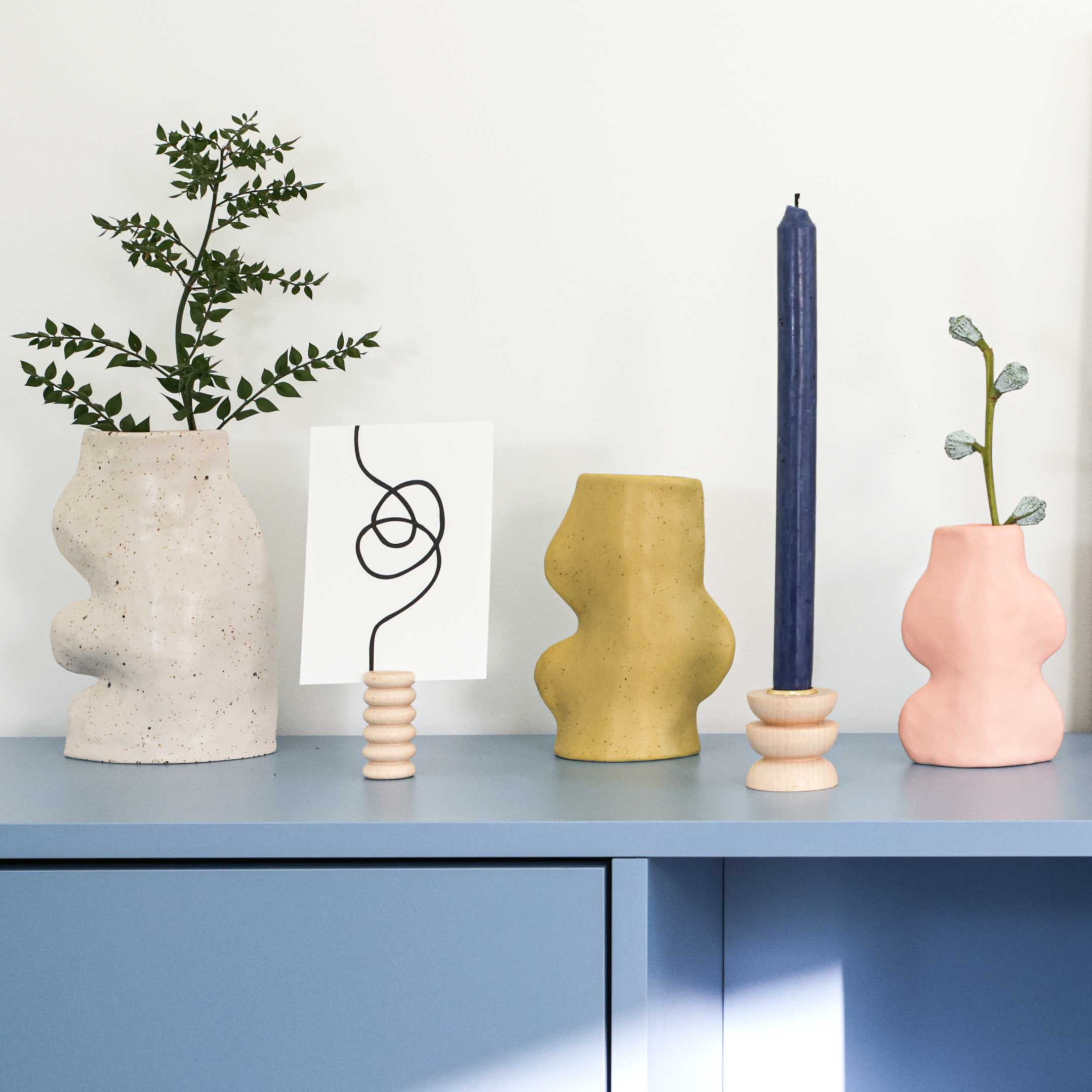 Fluxo Ceramic Vase - Medium Pistachio Green