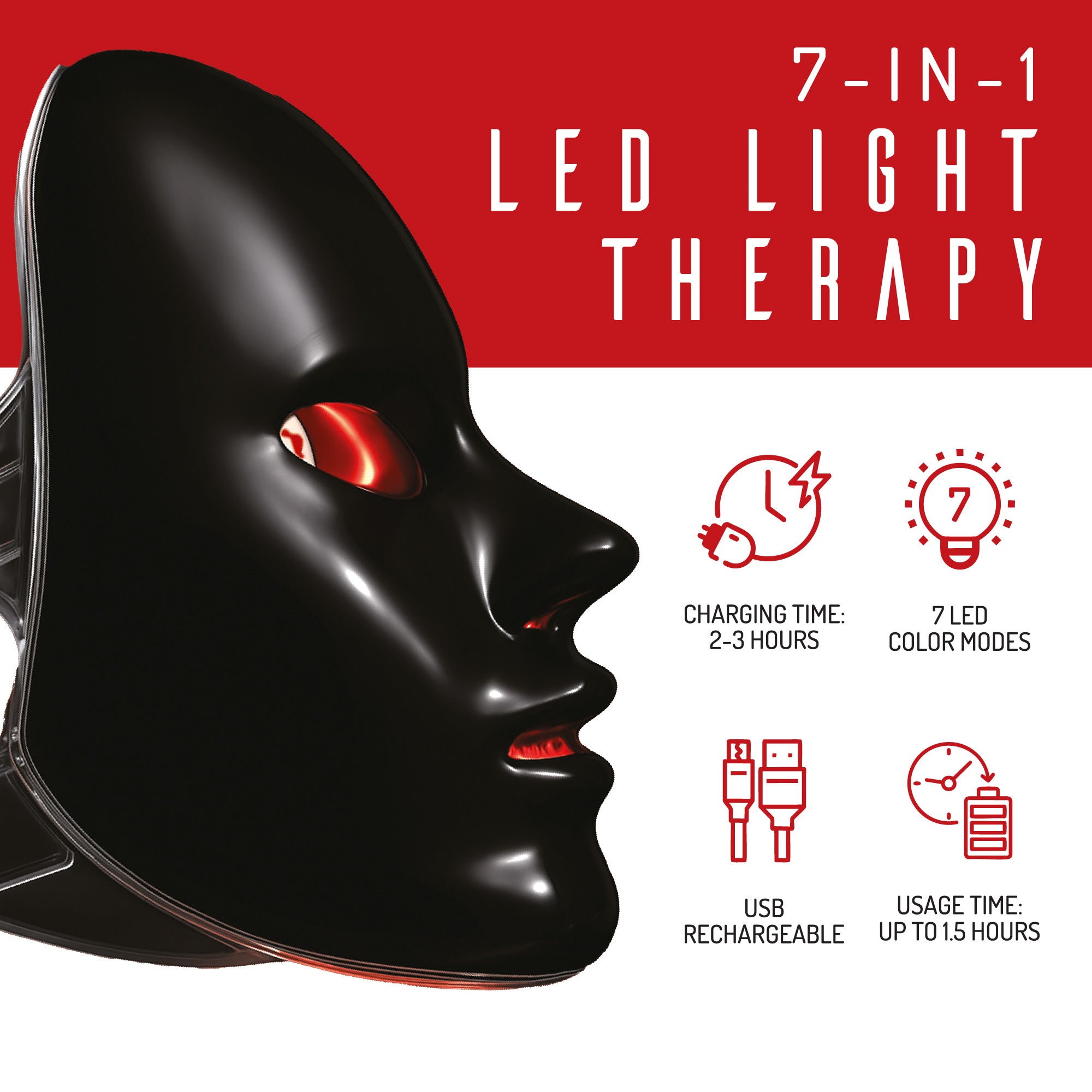 7-in-1 LED Light Therapy Face Mask β Advanced Skincare at Home!