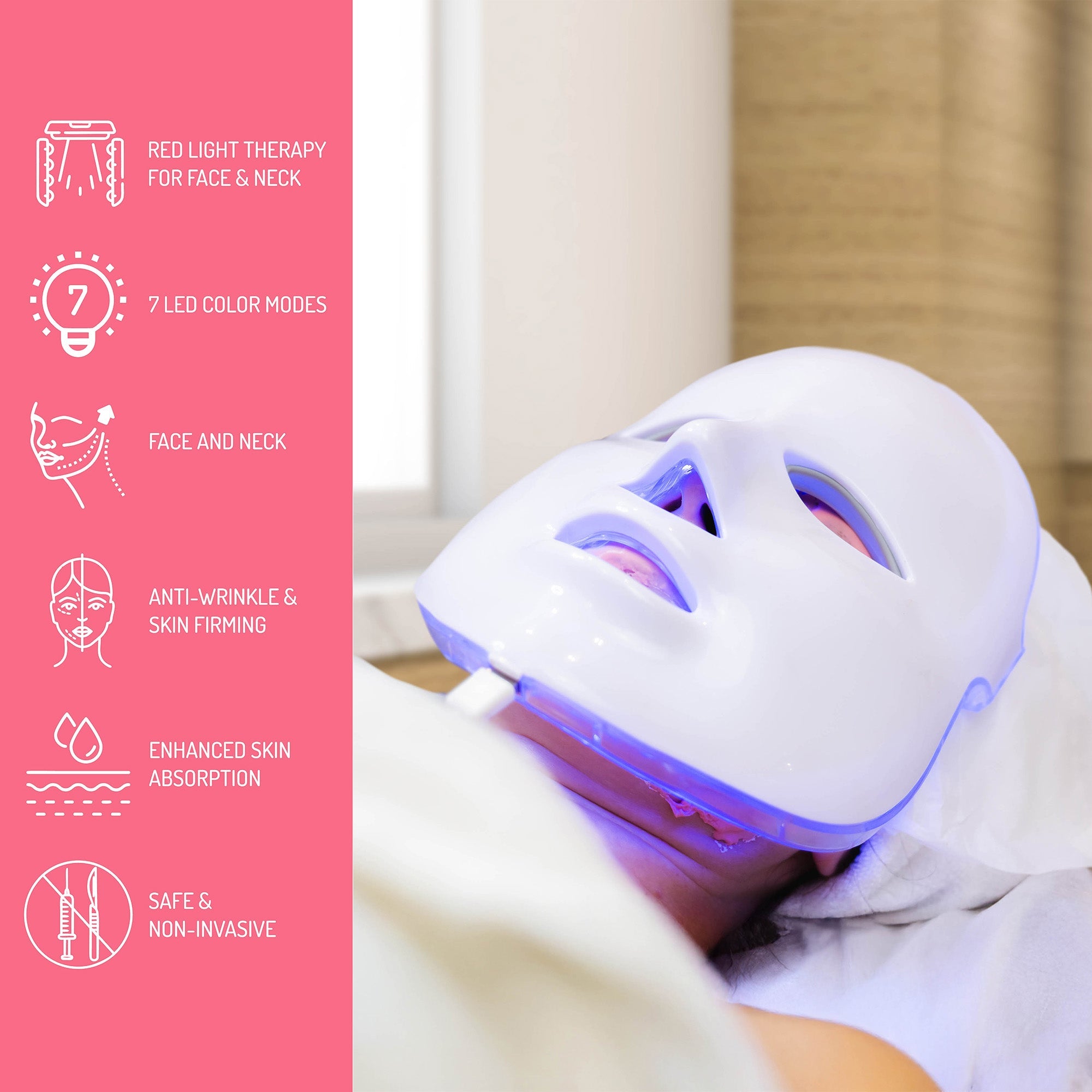 7-in-1 LED Light Therapy Face Mask β Advanced Skincare at Home!