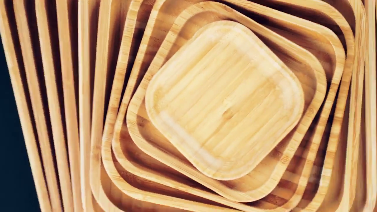 Bamboo Wood Round Platter 14"