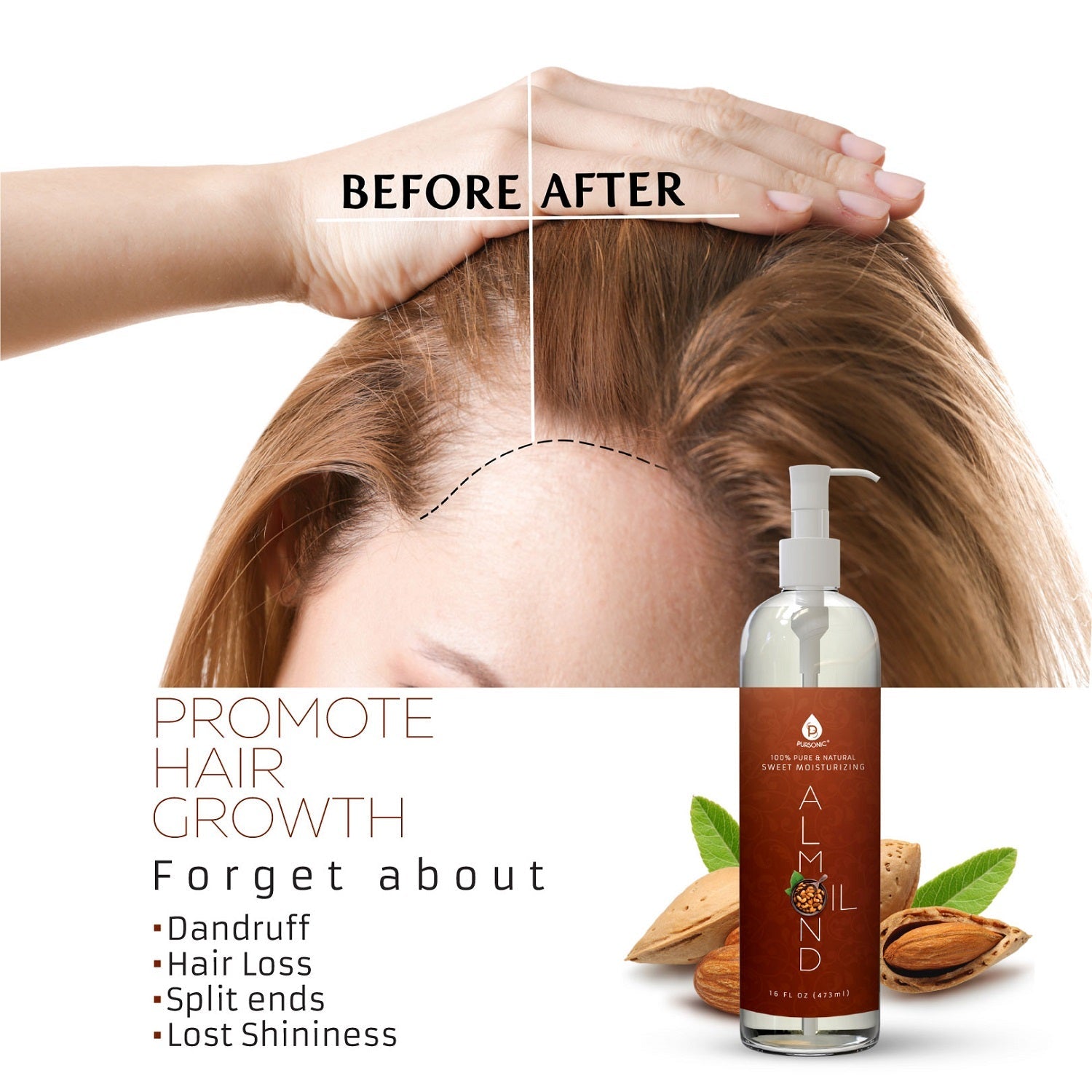 100% Pure &amp; Natural Sweet Almond oil 16 Oz.