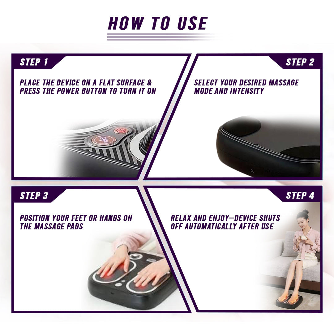 Stress &amp; Pain Relief Foot Massager w/Heat- Deep Tissue, Circulation &amp; Relaxing