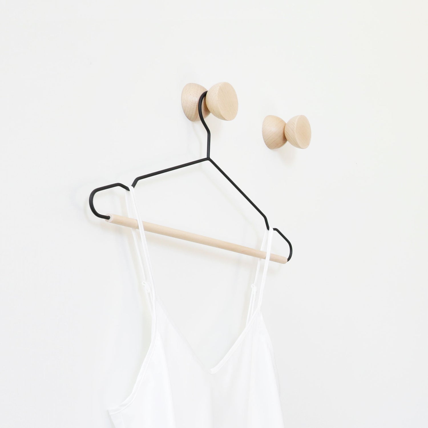 Geometric Beech Coat Hook - Set of 3