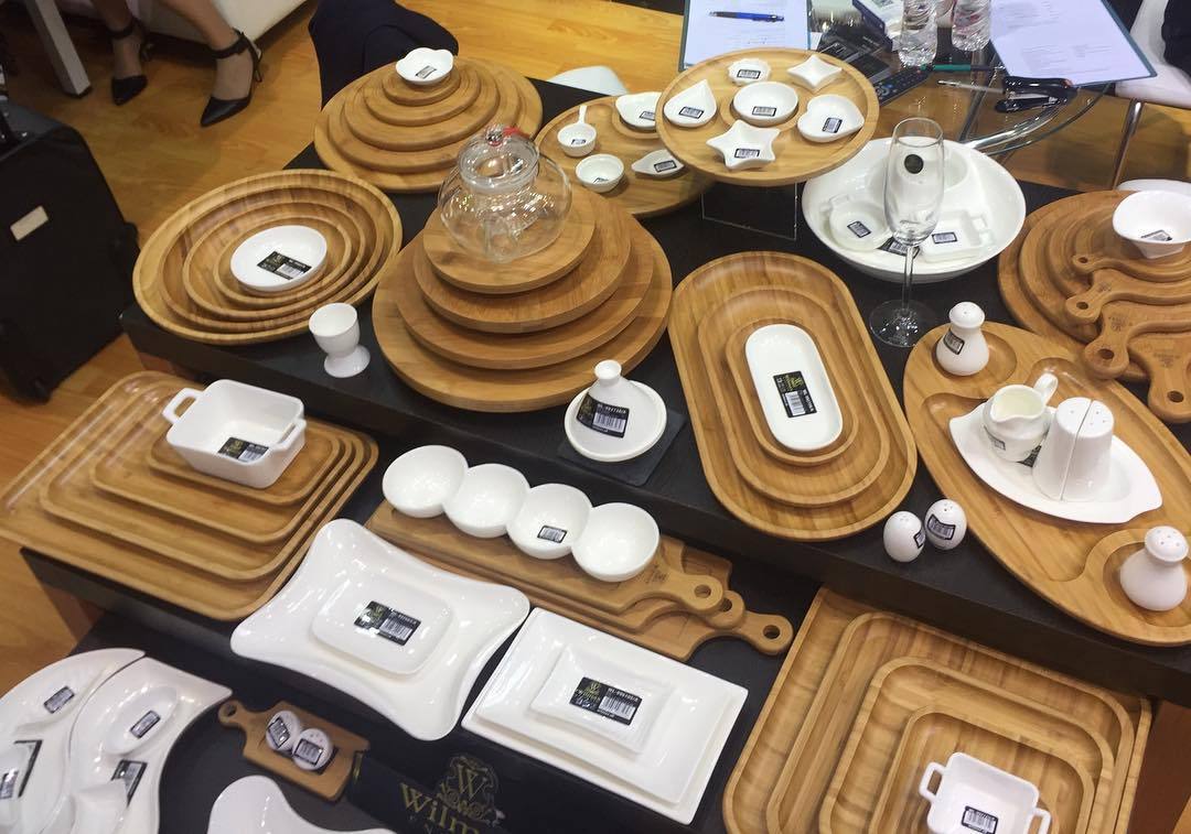 Bamboo Wood Round Platter 14"