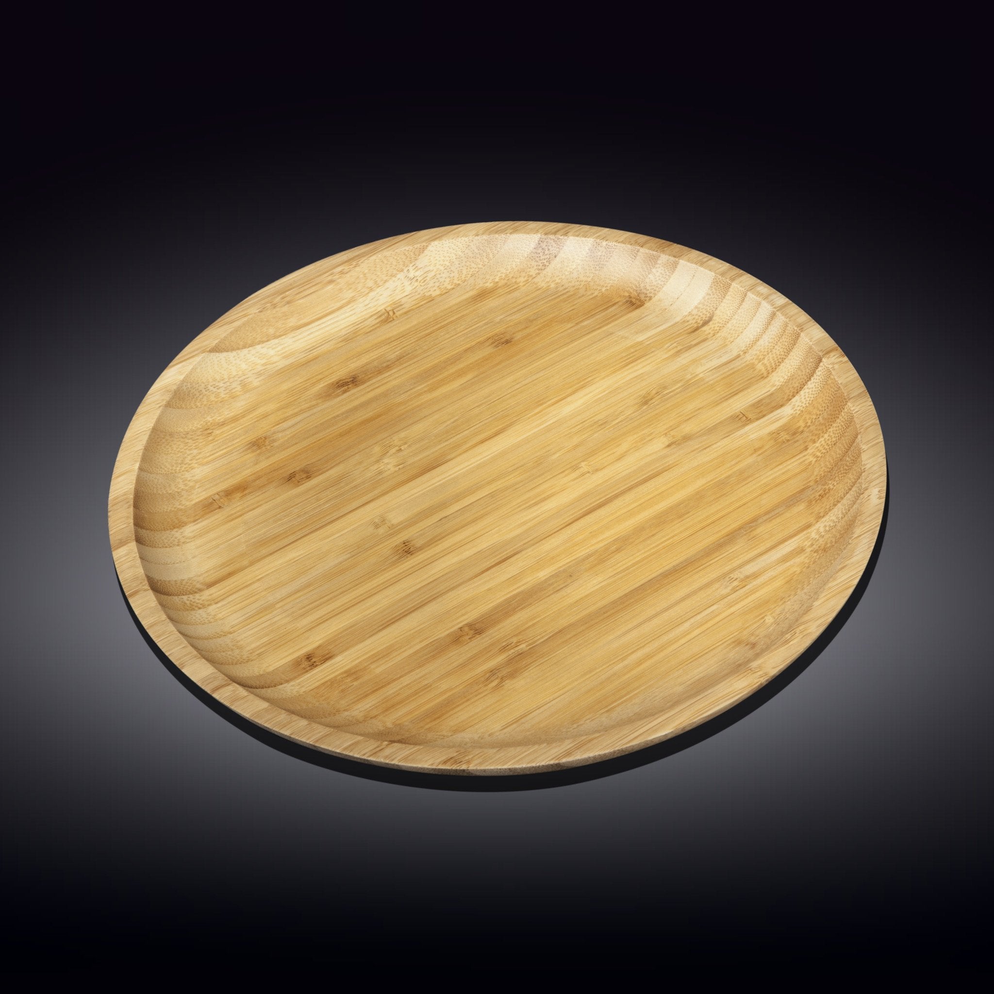 Bamboo Wood Round Platter 14"