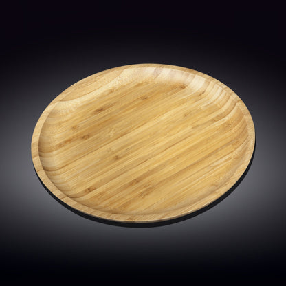 Bamboo Wood Round Platter 14"