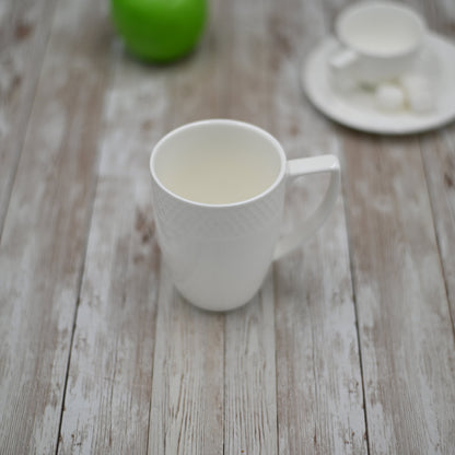 Fine Porcelain White Coffee Mug 12 Oz