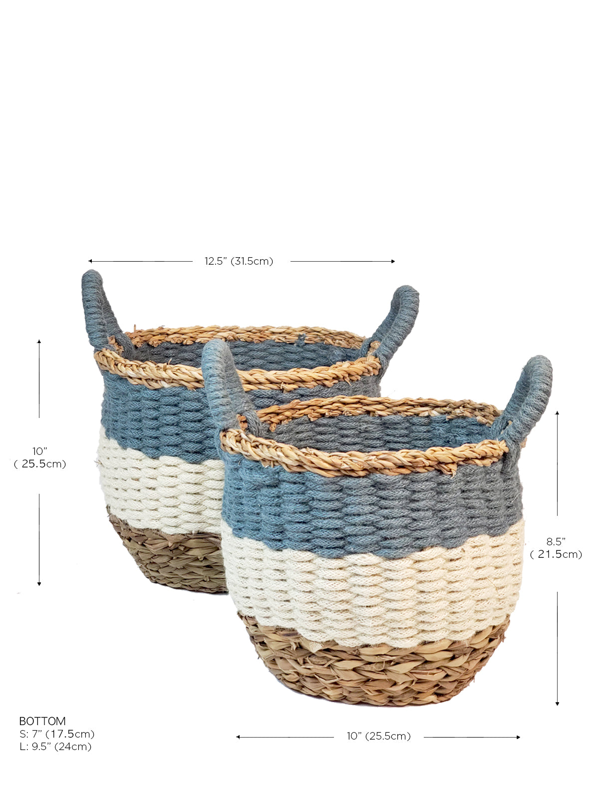 Ula Stripe Basket - Blue