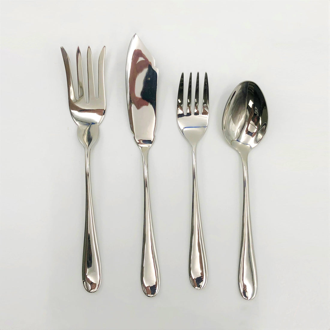 Stainless Steel Four (4) Piece Large Serving Set
