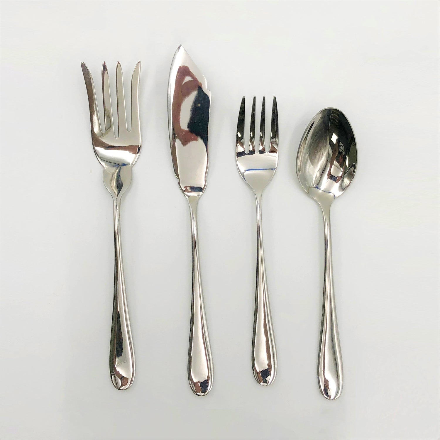 Stainless Steel Four (4) Piece Large Serving Set