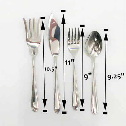 Stainless Steel Four (4) Piece Large Serving Set